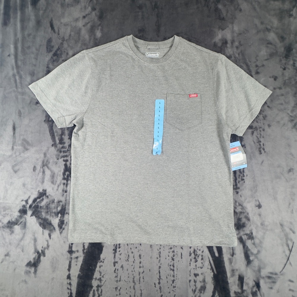 Coleman Pocket Tee Mens Large Grey Short Sleeve Crew Neck Cotton Blend 5006
